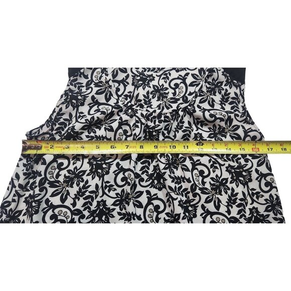 Loft Sleeveless Floral Print Blouse Size S Black & White - Picture 4 of 5